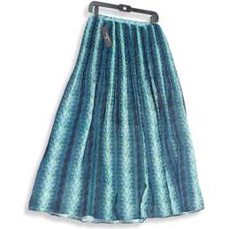 NWT Worthington Womens Blue Black Flat Front Pull-On Maxi Skirt Size S alternative image