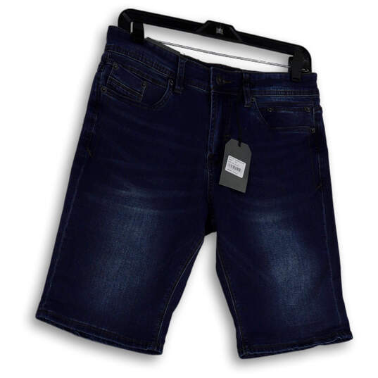 NWT Womens Blue Denim Medium Wash Stretch Pockets Bermuda Shorts Size 30 image number 1