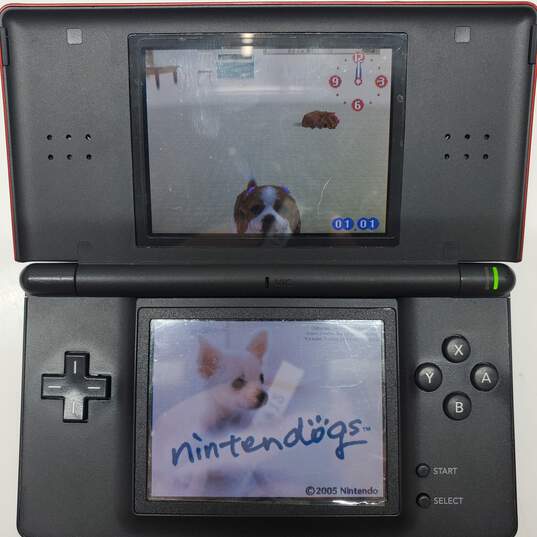 Crimson/Black Nintendo DS Lite w/Nintendogs image number 2