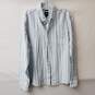 Gap Vertical Striped Untucked Fit Stretch Button Up Shirt Size M image number 1