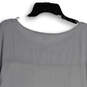NWT Womens Gray Round Neck Short Sleeve Side Slit Pullover Blouse Top Sz M image number 4