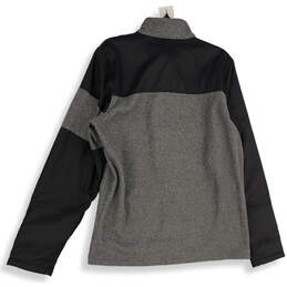 NWT Mens Gray Black Long Sleeve Mock Neck Pockets Full-Zip Jacket Size M alternative image