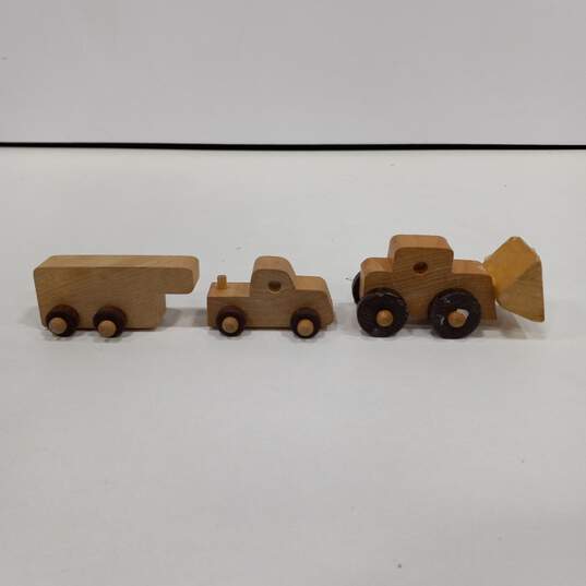 Bundle of 9 Vintage Mattel, The Montgomery Schoolhouse Inc, And Homemade Wooden Car and Truck Toys image number 9