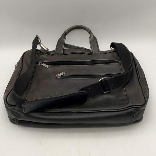 Kenneth Cole Reaction Mens Black Leather Suitcase Crossbody Laptop Bag image number 1