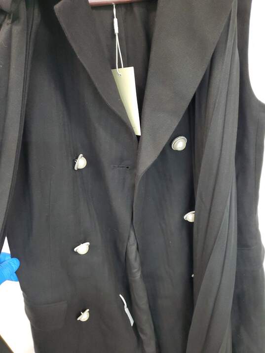 Wm Jovanna Black Sleeveless Jacket Dual Button Down W/Scarf Sz S W/Tags image number 3