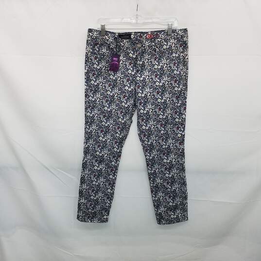 J. Crew Toothpick Navy Blue Floral Patterned Cotton Skinny Pant WM Size 32 R NWT image number 1