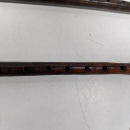 Pair of Handmade Stained Wood Fife Recorders alternative image
