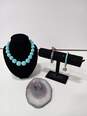 Bundle of Assorted Blue Tone Fashion Costume Jewelry Pieces image number 1