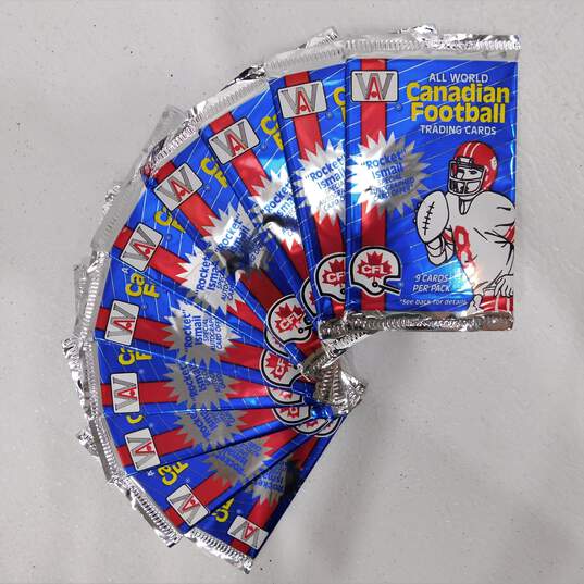 10 Factory Sealed 1991 All World CFL Football Card Packs image number 1