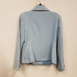 Womens Blue Pockets Collared Long Sleeve Casual Blazer Jacket Size 12 alternative image