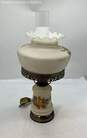 Milk Glass Floral Hurricane Lamp Parts/Repair image number 1