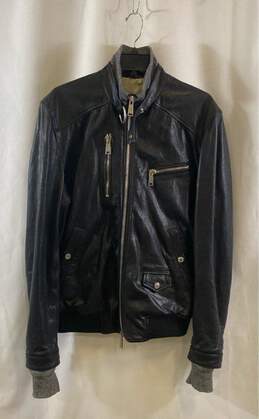 DSquared2 Men's Black Lamb Leather Jacket- Sz 50