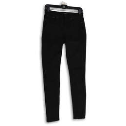 Womens Black Dark Wash 5-Pocket Design Skinny Leg Jeans Size 27