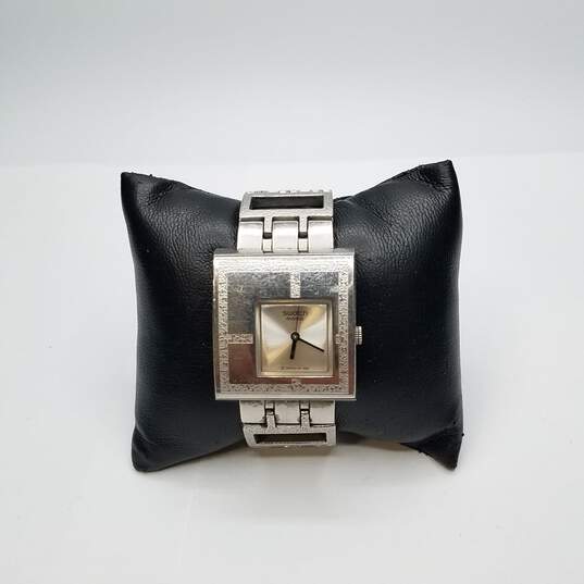 Women's Swatch Irony Square Mirror Stainless Steel Watch image number 2