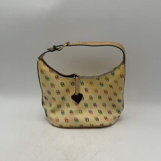 Dooney & Bourke Womens Multicolor Signature Print Zipper Bucket Bag Purse image number 2