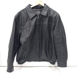 Men's Croft & Barrow Full-Zip Leather Everyday Jacket Sz XL