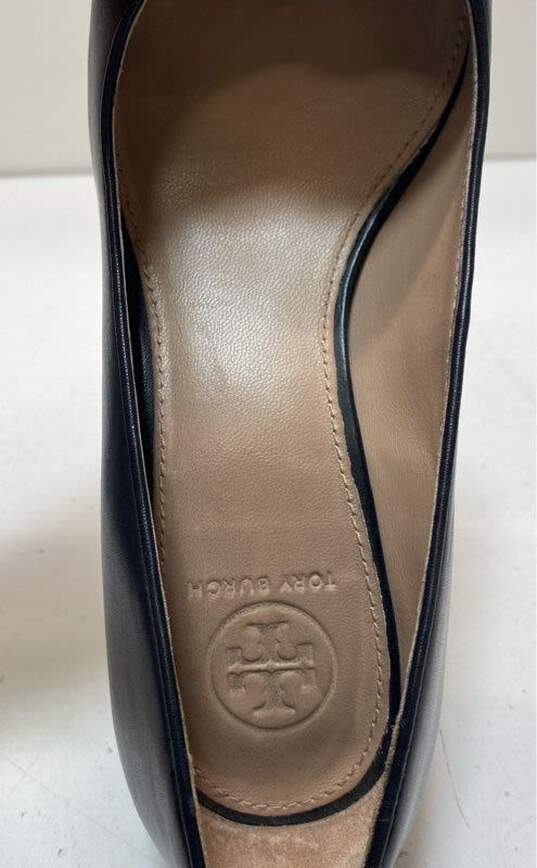 Tory Burch Janey Black Leather Pump Block Heels Women's Size 5.5 image number 6