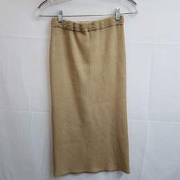 Michael Kors gold metallic knit pull on bodycon skirt M alternative image