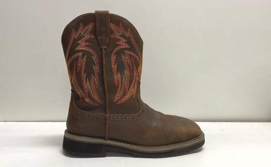 Herman Survivor Men's Steel Toe Brown Leather Western Boots Sz. 8 image number 3