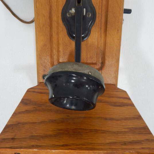 Antique Kellogg Oak Wood Hand Crank Wall Telephone Patd. 1905 w/ Internals image number 9