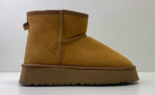 UGG Brown Suede Shearling Style Platform Boots Women's Size 11 image number 1