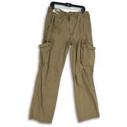 NWT Old Navy Mens Khaki Belted Flap Pocket Cargo Pants Size 33 X 30
