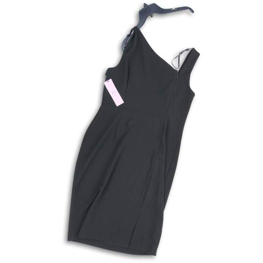 NWT Calvin Klein Womens Black Asymmetrical Neck Sleeveless Mini Dress Size 12 image number 2