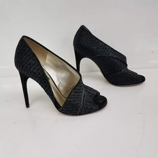 Dolce & Gabanna Leather Sequins Peeptoe Heels Size 35 image number 1