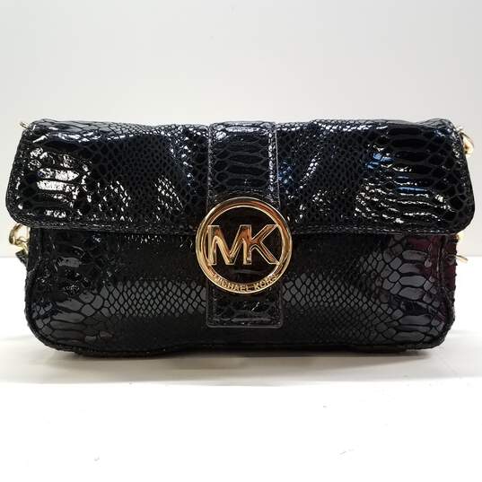 Buy the Michael Kors Black Purse With Gold/Black Chain | GoodwillFinds
