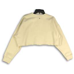 NWT WeWoreWhat Womens Cream Crew Neck Cropped Pullover Sweatshirt Size S alternative image