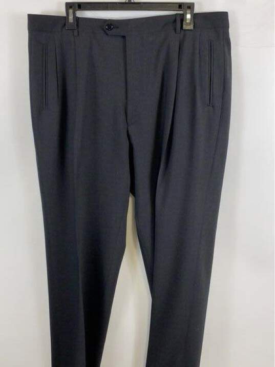 Donna Karan Mens Black Wool Single Beasted Straight Leg 2 Piece Suit Size 46X40 image number 6