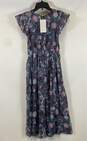 NWT ModCloth Womens Multicolor Floral Surplice Neck Fit & Flare Dress Size XS image number 2