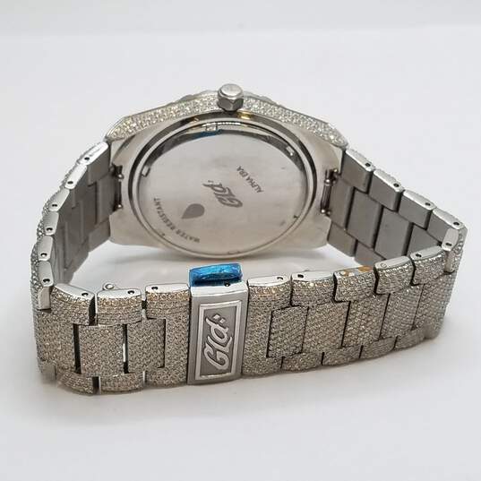 GLD 42mm WR 5ATM CZ Stones Stainless Steel Watch image number 7