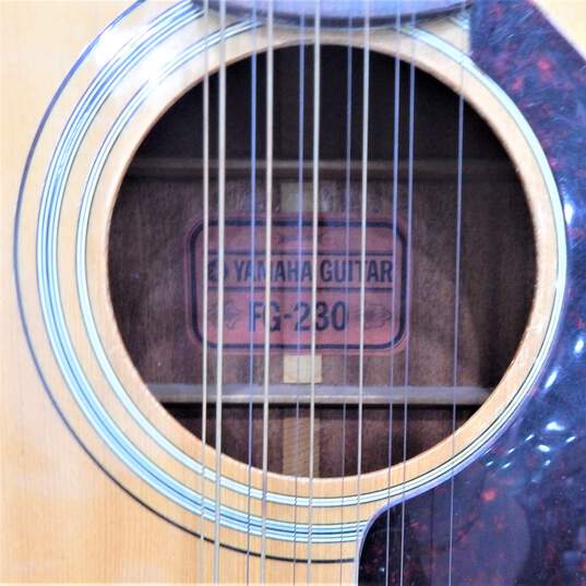 VNTG Yamaha Brand FG-230 Model Wooden 12-String Acoustic Guitar w/ Hard Case image number 8