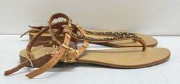 Vince Camuto Embellished Studded Strappy Thong Sandals Beige 8.5 alternative image