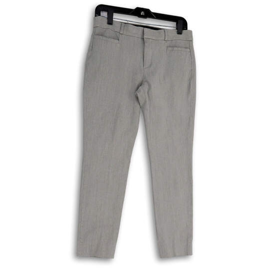 Womens Gray Flat Front Pockets Straight Leg Regular Fit Dress Pants Size 4 image number 1