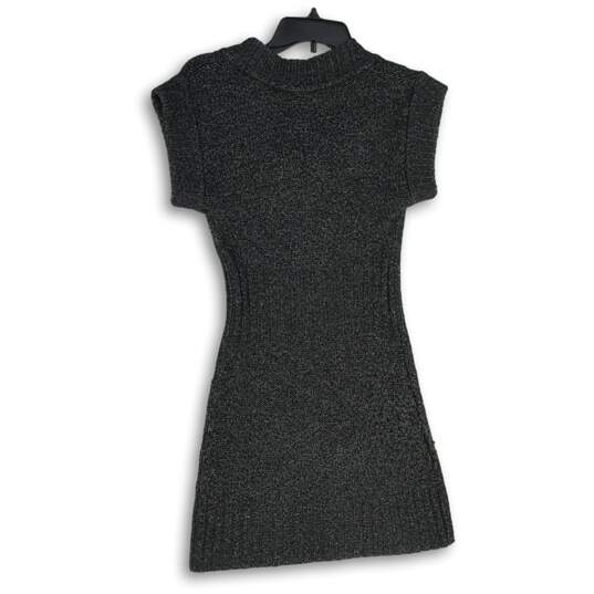 Armani Exchange Womens Black Silver Knitted Round Neck Sweater Dress Size XS image number 2