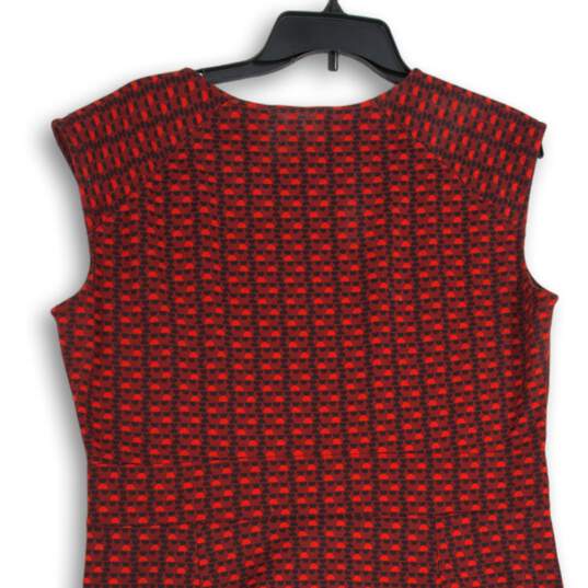 Land's End Womens Red Geometric Sleeveless Fit & Flare Dress Size 14-16 image number 4