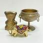 Brass Pedestal Vase/Teddy Bear Book End / Elephant Figurine Lot of 3 image number 2