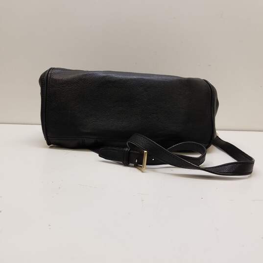 BOTKIER Black Leather Shoulder Zip Satchel Bag image number 6