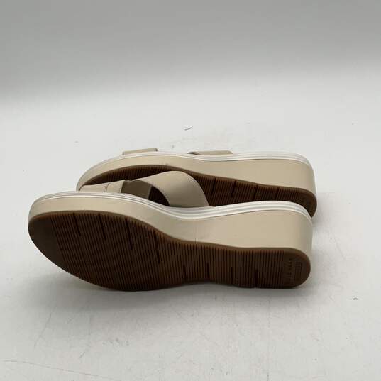 Cole Haan Womens Beige Leather Open Toe Platform Slip-On Sandals Size 8B image number 2