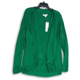 NWT Liz Claiborne Womens Green Long Sleeve Open Front Cardigan Sweater Size XL