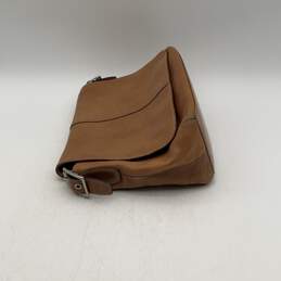 Coach Womens Tan Leather Adjustable Strap Flap Crossbody Bag Purse alternative image