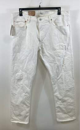 NWT Polo Ralph Lauren Mens White Sullivan Slim Low Stretch Straight Jeans Sz XL