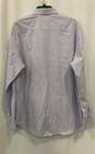 Armani Collezioni Mens White Purple Modern Fit Long Sleeve Button-Up Shirt Sz XL image number 4