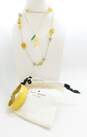 Kate Spade & J. Crew Gold Tone Crystal & Yellow Enamel Jewelry 101.1g image number 1