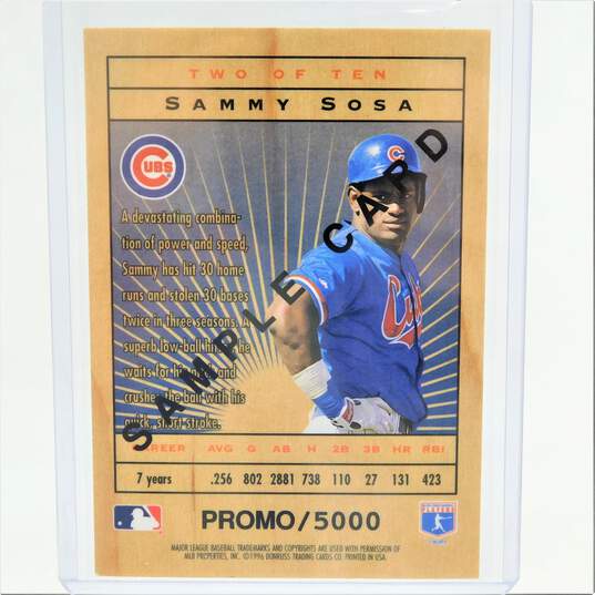 1996 Sammy Sosa Leaf Limited Lumberjacks Sample /5000 Chicago Cubs image number 2
