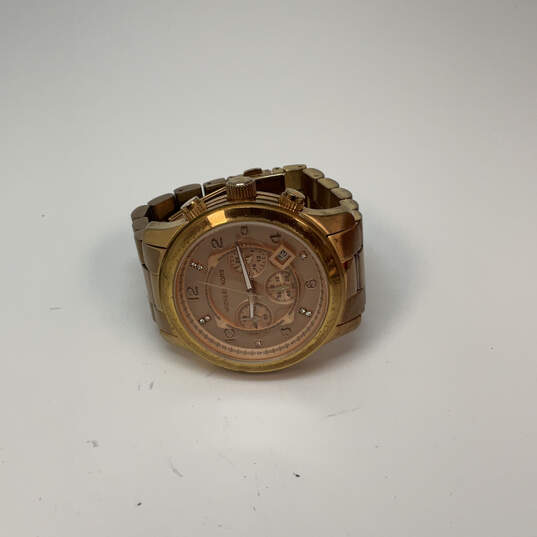 Designer Michael Kors MK8164 Gold-Tone Chronograph Dial Analog Wristwatch image number 3