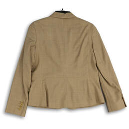 NWT Womens Tan Peak Lapel Flap Pocket One Button Button Blazer Size 8P alternative image