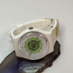 Designer Swatch White Round Dial Adjustable Stap Analog Wristwatch